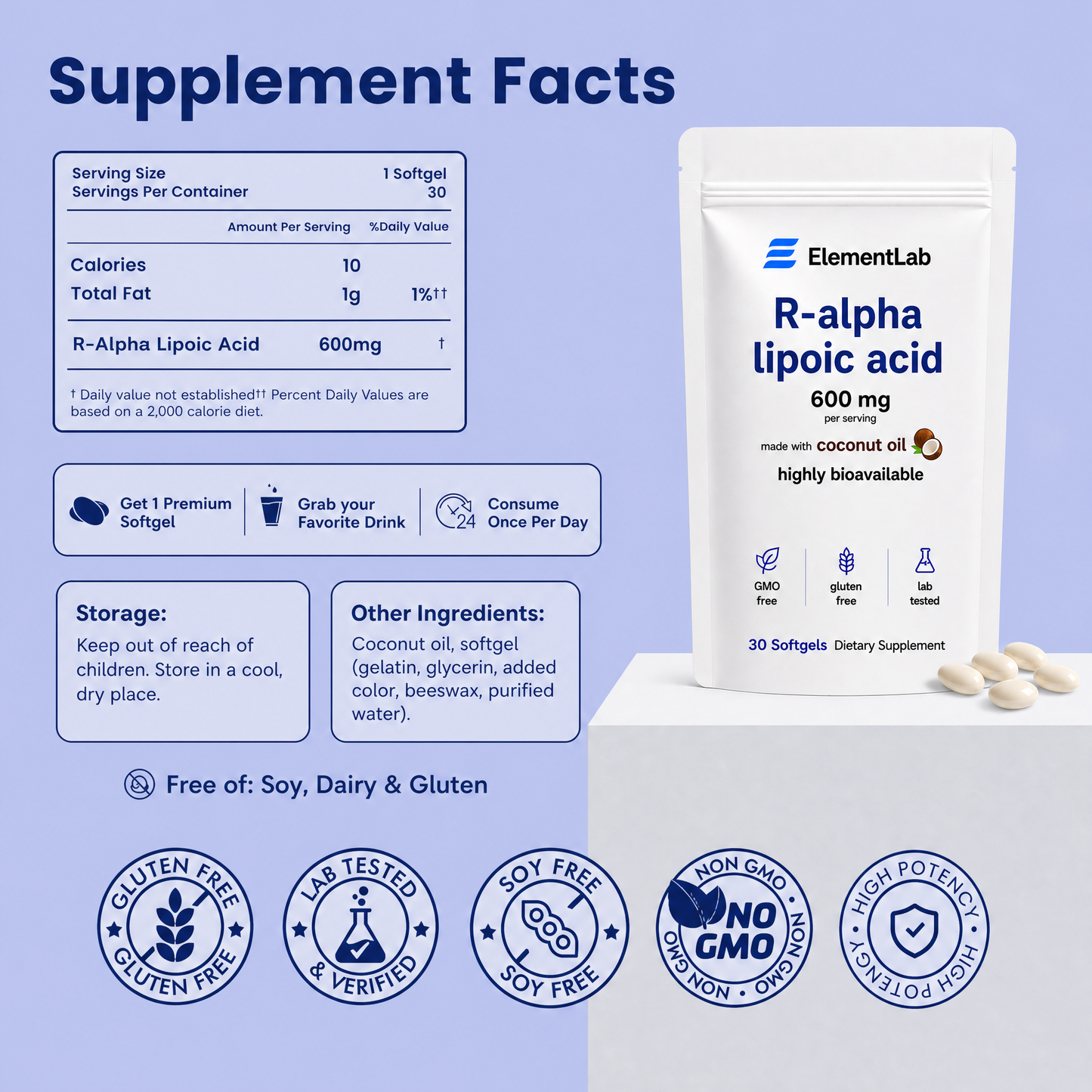 ElementLab™ R-Alpha Lipoic Acid